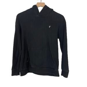 Zyia Active Black Hooded Pullover Sweater Front Pocket Sz S